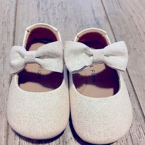 Felix & Flora 12-18 months baby silver Soft Sole Baby Walking Shoes Rubber Sole